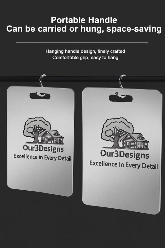 Personalized Stainless Steel Cutting Board – Custom Engraved Wedding Gift or Corporate Logo – Available in 3 Sizes – Modern & Durable