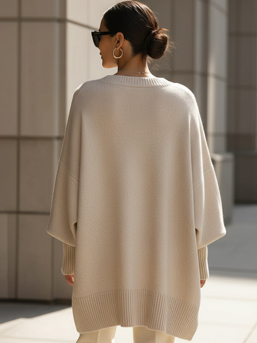 Cooliveify Oversized Knit Poncho Sweater 