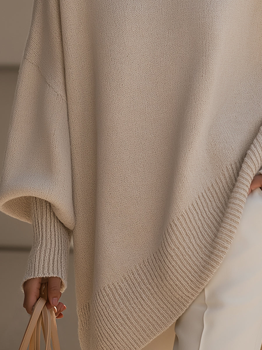Cooliveify Oversized Knit Poncho Sweater 