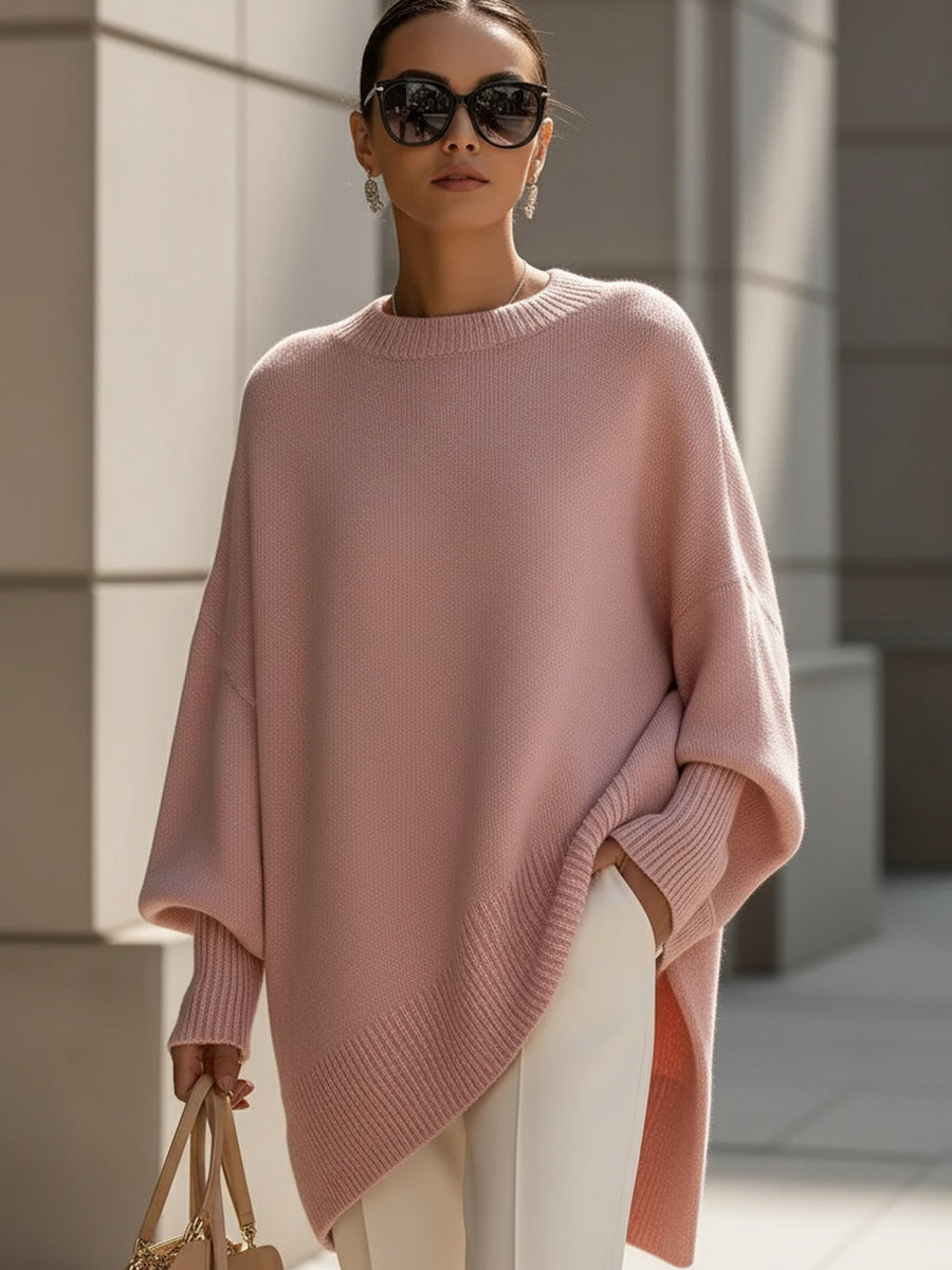 Cooliveify Oversized Knit Poncho Sweater 