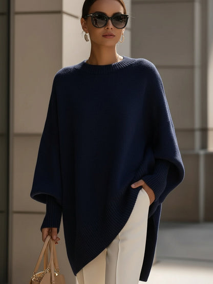 Cooliveify Oversized Knit Poncho Sweater 