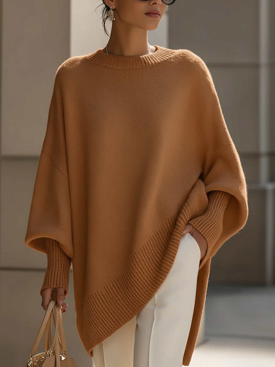 Cooliveify Oversized Knit Poncho Sweater 