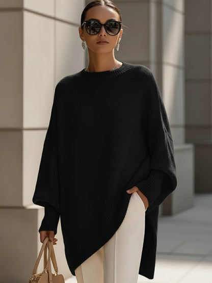 Cooliveify Oversized Knit Poncho Sweater 