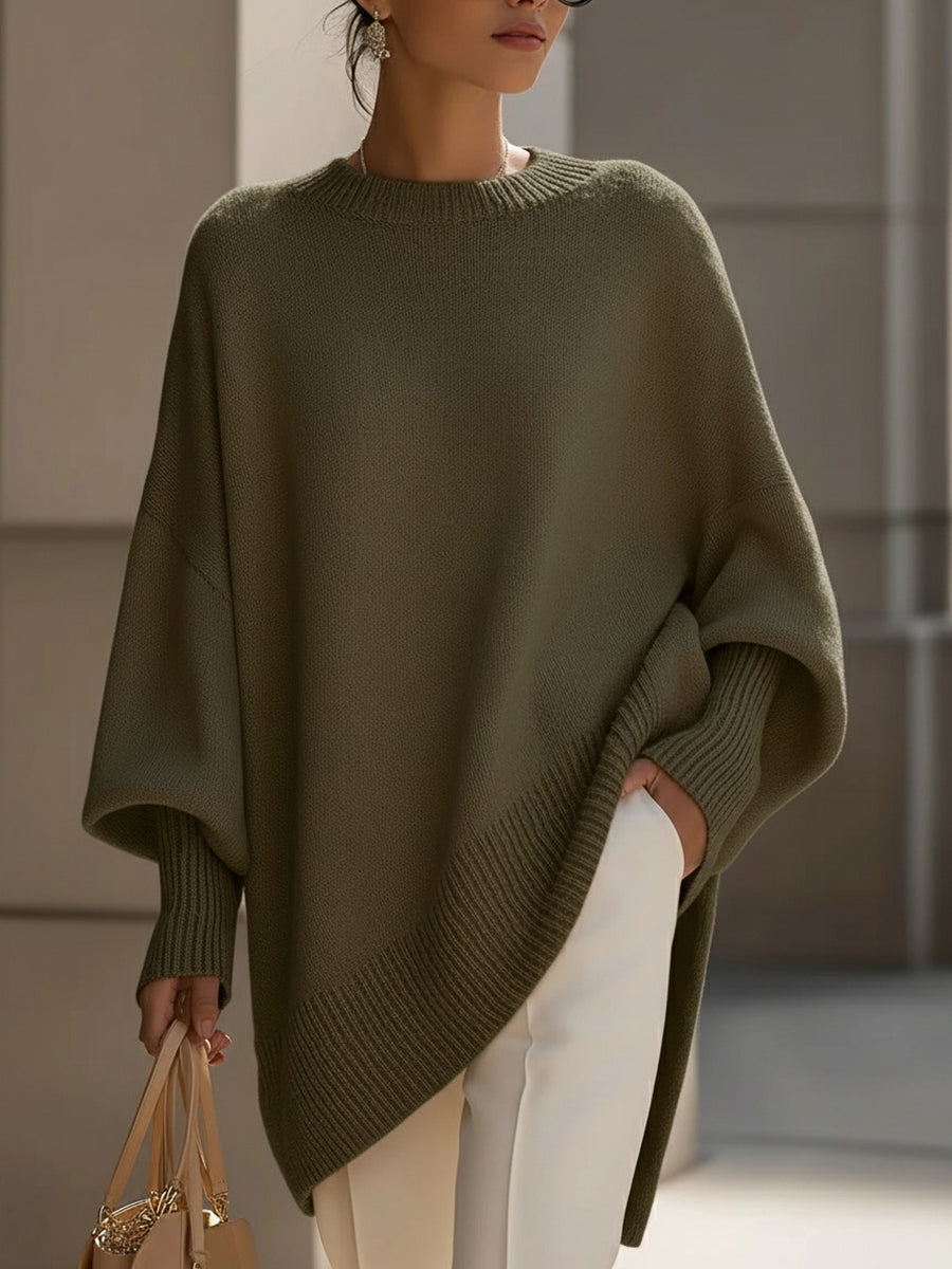 Cooliveify Oversized Knit Poncho Sweater 