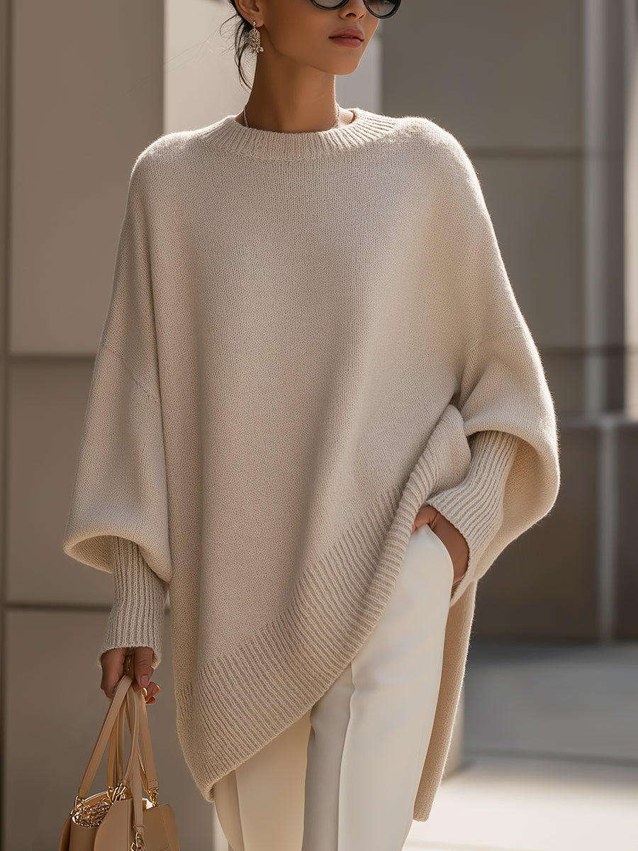 Cooliveify Oversized Knit Poncho Sweater 
