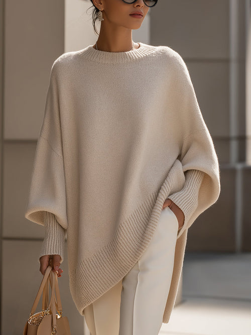 Cooliveify Oversized Knit Poncho Sweater 