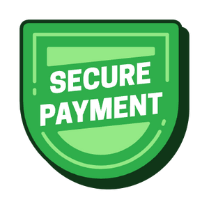Green shield icon with 'Secure Payment' text on a white background